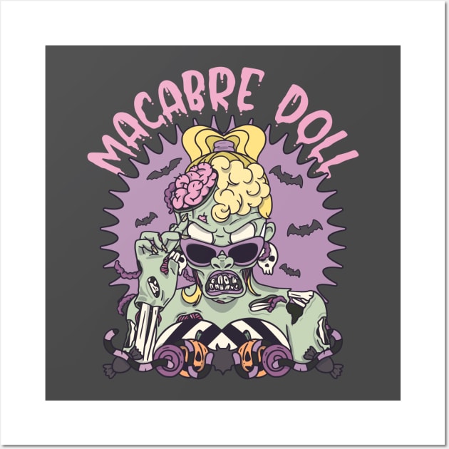 Macabre Doll Zombie Girl Wall Art by Tip Top Tee's